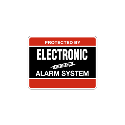 Electronic Alarm Decal 4" x 3" Black/Red