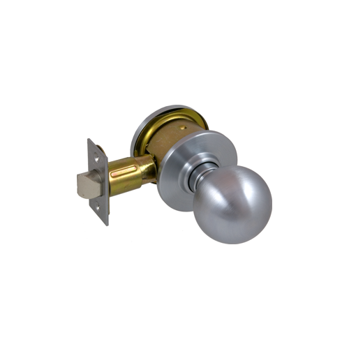 Grade 2 Exit Orbit Knob, 2-3/4 Backset (11-096), ANSI Strike (10-025), Satin Chrome 626, US26D