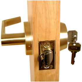 Marks Hardware 145KL/3-E11 Gate Lock Single Cylinder X Lever, Marks C Keyway, 6 Pin, 2-3/8" Backset, Bright Brass US3/605