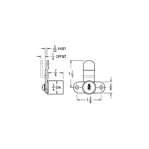 Disc Cam Lock 7/8" Bright Nickel