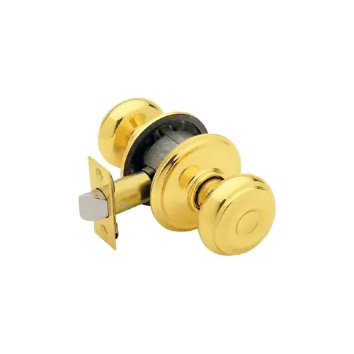 Passage Georgian Knob Grade 2, Radius Corner/Drive-In Adjustable Backset, Bright Brass 605