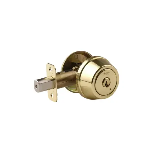 Premier Single Cylinder Deadbolt, Kwikset Keyway, Keyed Different, RC Adjustable Backset 2-3/8" - 2-3/4", Grade 2, Polished Brass 605/US3