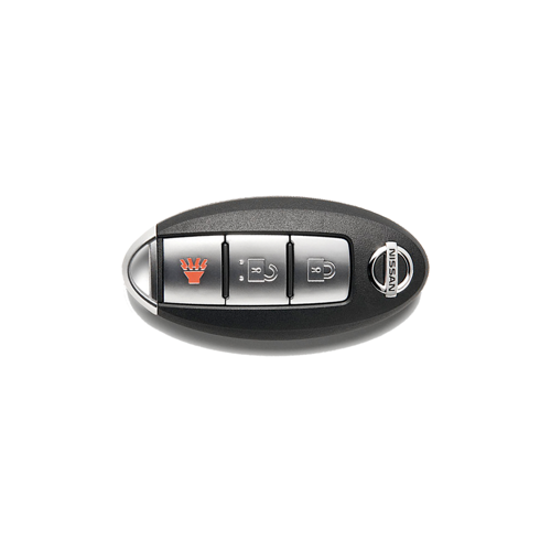 thumbnail interactive-video image 1 of Keyless Entry Remote For Nissan 350Z 2003-2009 – 4 Button, Red, Self-Programmable (Non-OEM Replacement) 1 of 3