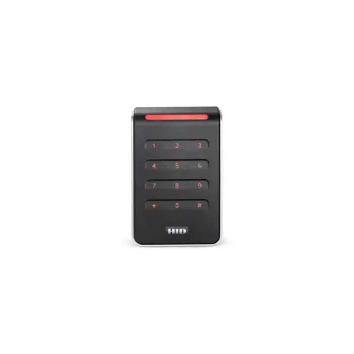 Single Gang, Signo Keypad Reader, 12 Key, Standard Profile/Credential, Pigtail, 125khz, 13.56 MHz, 2.4 GHz, OSDP, Prox, Bluetooth, Black Body, Silver Trim