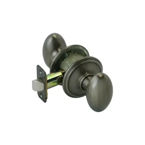 Passage Siena Knob Grade 2, Radius Corner/Drive-In Adjustable Backset, Antique Pewter 620