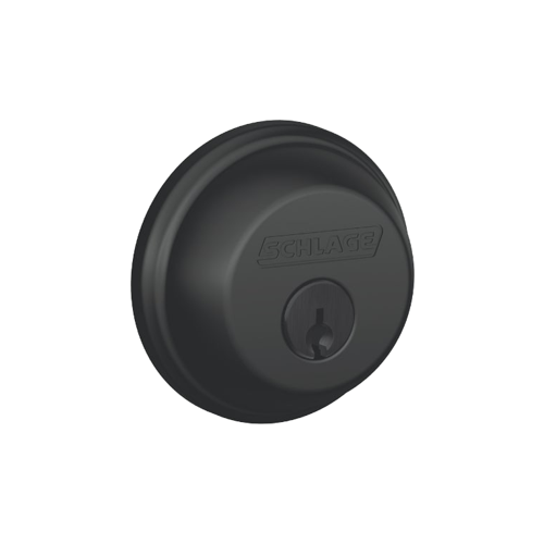 Deadbolt Single Cylinder Grade 1, C Keyway, Triple Option Adjustable Backset, Matte Black 622, US19