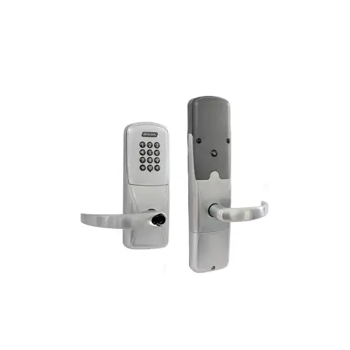 KIT - Keypad Networked Wireless Office Cylindrical Lock, Sparta Lever, FSIC Prep, Schlage Full Size IC Core Included, 6-Pin C Keyway (1-Bitted Brushed Chrome Cylinder 626), Satin Chrome 626, US26D