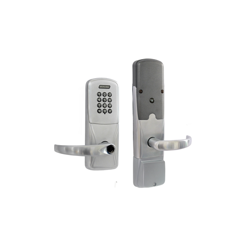 KIT - Keypad Networked Wireless Office Mortise Lock, Sparta Lever Less Cylinder (Conventional Cylinder not Included), Satin Chrome 626