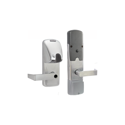 KIT - Mag-Stripe (Insert Card) Networked Wireless Classroom/Storeroom Mortise Lock, Rhodes Lever, Key in Lever, 6-Pin C Keyway (0-Bitted Brushed Chrome Cylinder 626), Satin Chrome 626