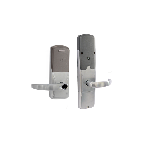 KIT - Multi-Technology Networked Wireless Apartment Mortise Lock, Sparta Lever, FSIC Prep, Schlage Full Size IC Core Included, 6-Pin C Keyway (1-Bitted Brushed Chrome Cylinder 626), Satin Chrome 626, US26D