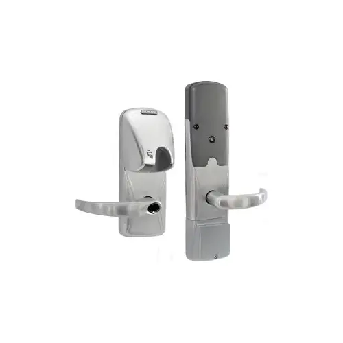 KIT - Mag-Stripe (Insert Card) and Keypad Networked Wireless Privacy Cylindrical Lock, Sparta Lever with SFIC Prep (Small Format IC Core not Included), Satin Chrome 626