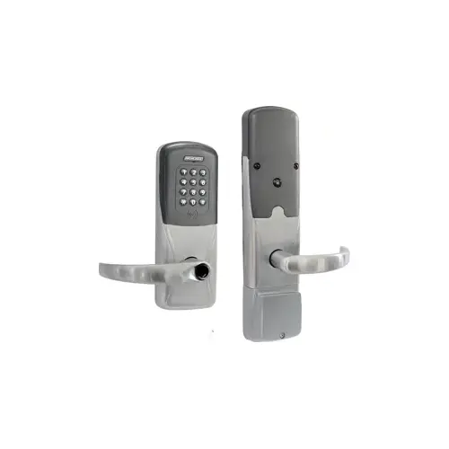 KIT - Multi-Technology and Keypad Networked Wireless Apartment Mortise Lock, Sparta Lever Less Cylinder (Conventional Cylinder not Included), Satin Chrome 626