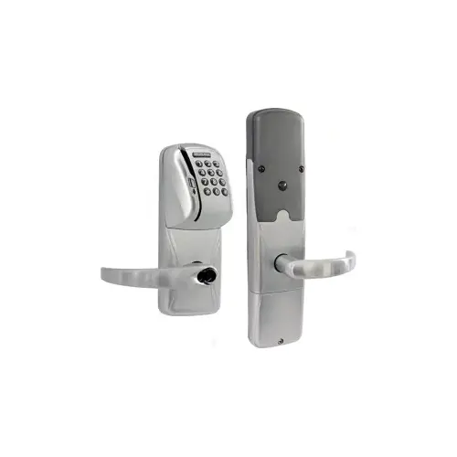 KIT - Mag-Stripe (Swipe Card) and Keypad Networked Wireless Classroom/Storeroom Mortise Lock, Sparta Lever, FSIC Prep, Schlage Full Size IC Core Included, 6-Pin C Keyway (1-Bitted Brushed Chrome Cylinder 626), Satin Chrome 626, US26D