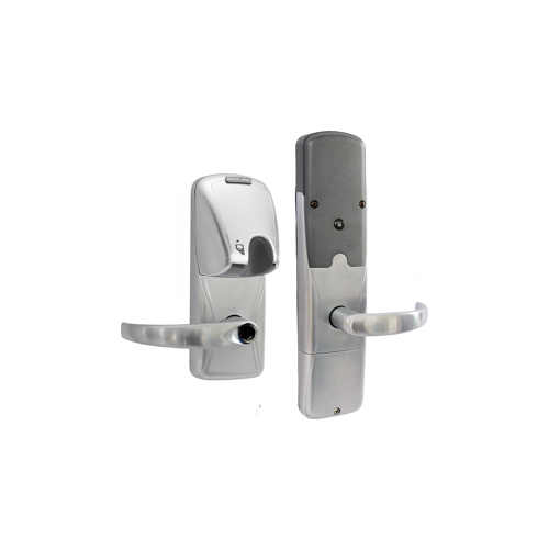 KIT - Mag-Stripe (Insert Card) Networked Wireless Apartment Cylindrical Lock, Rhodes Lever Less Cylinder (Conventional Cylinder not Included), Satin Chrome 626