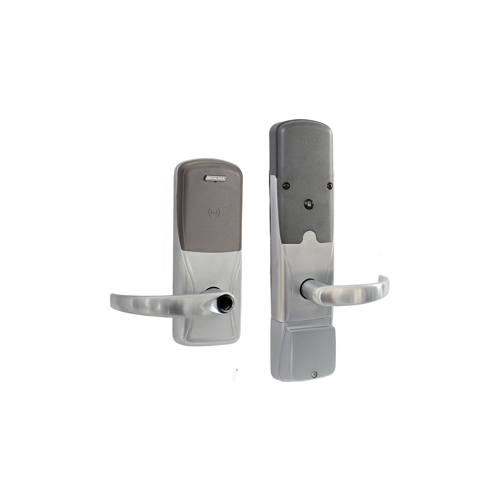 KIT - Multi-Technology Networked Wireless Privacy Cylindrical Lock, Sparta Lever, Key in Lever, 6-Pin C Keyway (0-Bitted Brushed Chrome Cylinder 626), Satin Chrome 626