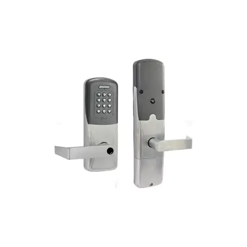 KIT - Multi-Technology and Keypad Networked Wireless Privacy Mortise Lock, Rhodes Lever, Key in Lever, 6-Pin C Keyway (0-Bitted Brushed Chrome Cylinder 626), Satin Chrome 626