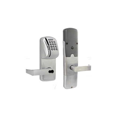 KIT - Mag-Stripe (Swipe Card) and Keypad Networked Wireless Office Cylindrical Lock, Rhodes Lever with FSIC Prep (Schlage Full Size IC Core not Included), Satin Chrome 626