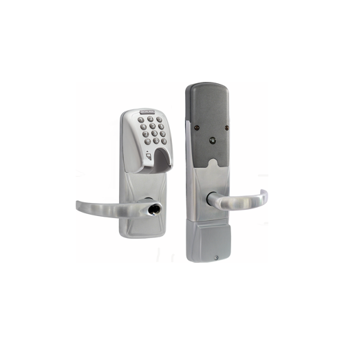 KIT - Mag-Stripe (Insert Card) and Keypad Networked Wireless Apartment Cylindrical Lock, Sparta Lever with SFIC Prep (Small Format IC Core not Included), Satin Chrome 626