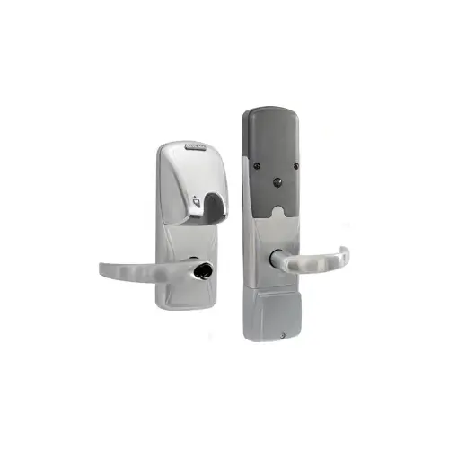 KIT - Mag-Stripe (Insert Card) Networked Wireless Classroom/Storeroom Cylindrical Lock, Sparta Lever, FSIC Prep, Schlage Large Format IC Core Included, 6-Pin C Keyway (1-Bitted Brushed Chrome Cylinder 626), Satin Chrome 626, US26D