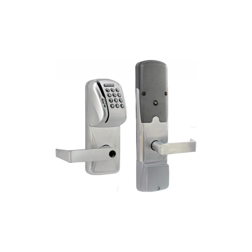 KIT - Mag-Stripe (Swipe Card) and Keypad Networked Wireless Apartment Mortise Lock, Rhodes Lever Less Cylinder (Conventional Cylinder not Included), Satin Chrome 626