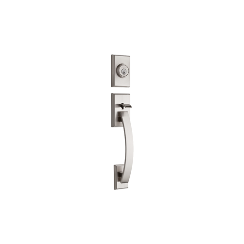 Tavaris Handleset, Less Interior Pack KW1 SmartKey, Radius Corner Adjustable Latch 2-3/8"-2-3/4" Backset, Satin Nickel US15/619