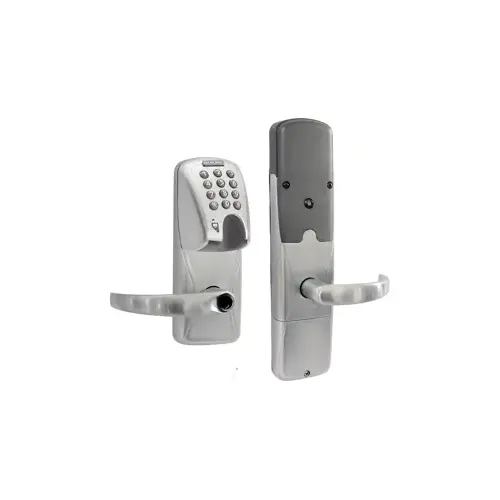 KIT - Mag-Stripe (Insert Card) and Keypad Networked Wireless Privacy Mortise Lock, Sparta Lever Less Cylinder (Conventional Cylinder not Included), Satin Chrome 626