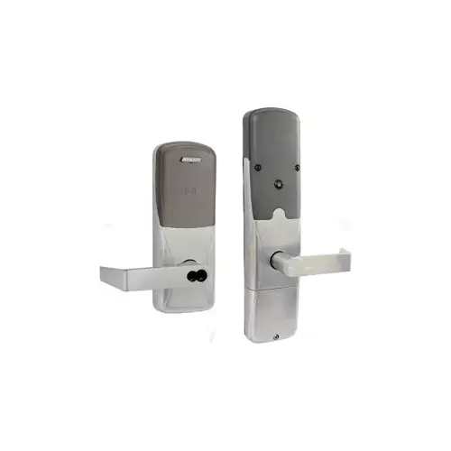 KIT - Multi-Technology Networked Wireless Office Cylindrical Lock, Rhodes Lever, FSIC Prep, Schlage Full Size IC Core Included, 6-Pin C Keyway (1-Bitted Brushed Chrome Cylinder 626), Satin Chrome 626, US26D