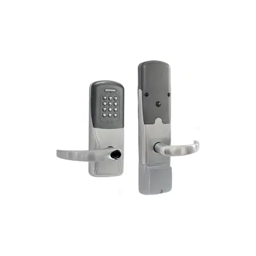 KIT - Multi-Technology and Keypad Networked Wireless Classroom/Storeroom Mortise Lock, Sparta Lever, FSIC Prep, Schlage Full Size IC Core Included, 6-Pin C Keyway (1-Bitted Brushed Chrome Cylinder 626), Satin Chrome 626, US26D