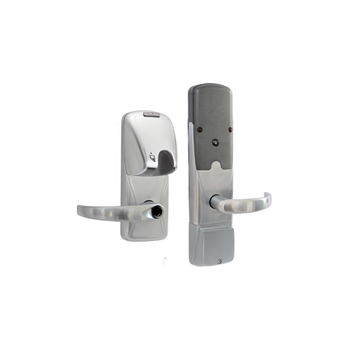 KIT - Mag-Stripe (Insert Card) Networked Wireless Office Mortise Lock, Sparta Lever, Key in Lever, 6-Pin C Keyway (0-Bitted Brushed Chrome Cylinder 626), Satin Chrome 626