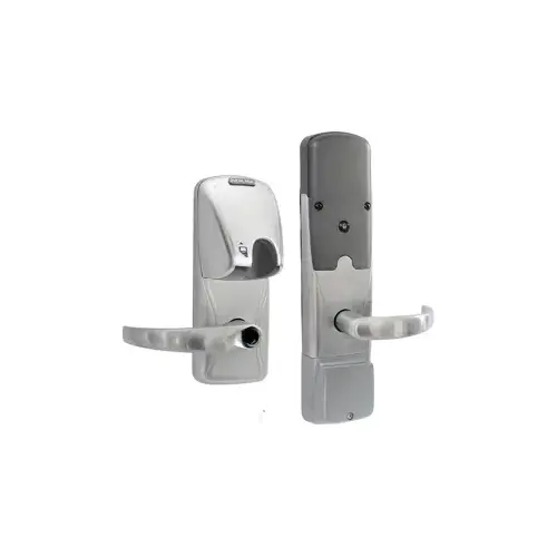 KIT - Mag-Stripe (Insert Card) Networked Wireless Privacy Mortise Lock, Sparta Lever Less Cylinder (Conventional Cylinder not Included), Satin Chrome 626