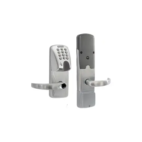 KIT - Mag-Stripe (Insert Card) and Keypad Networked Wireless Office Cylindrical Lock, Sparta Lever Less Cylinder (Conventional Cylinder not Included), Satin Chrome 626