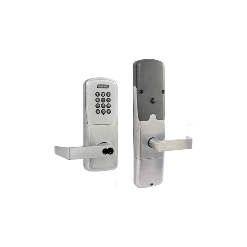 KIT - Keypad Networked Wireless Classroom/Storeroom Cylindrical Lock, Rhodes Lever, FSIC Prep, Schlage Full Size IC Core Included, 6-Pin C Keyway (1-Bitted Brushed Chrome Cylinder 626), Satin Chrome 626, US26D