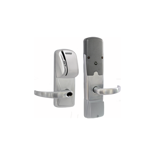 KIT - Mag-Stripe (Swipe Card) Networked Wireless Office Mortise Lock, Sparta Lever with SFIC Prep (Small Format IC Core not Included), Satin Chrome 626