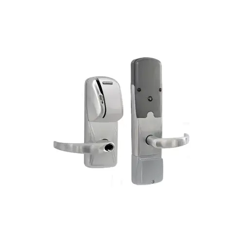 KIT - Mag-Stripe (Swipe Card) Networked Wireless Office Cylindrical Lock, Sparta Lever with SFIC Prep (Small Format IC Core not Included), Satin Chrome 626