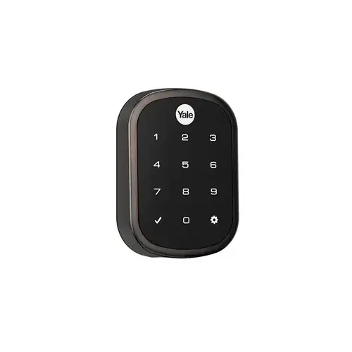 Touchscreen Deadbolt Keypad, Grade 2, No Radio Module (Standalone), Key Free, RC Adjustable Backset 2-3/8" - 2-3/4", Oil Rubbed Bronze 613/US10BP