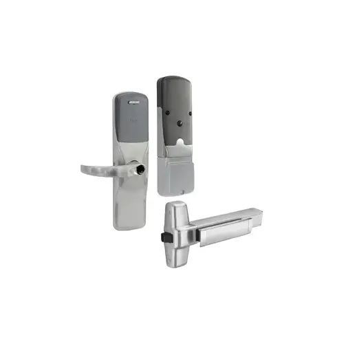 KIT - Multi-Technology Networked Wireless Exit Trim for Rim Exit Device, Sparta Lever, Key in Lever, 6-Pin C Keyway (0-Bitted Brushed Chrome Cylinder 626), Satin Chrome 626