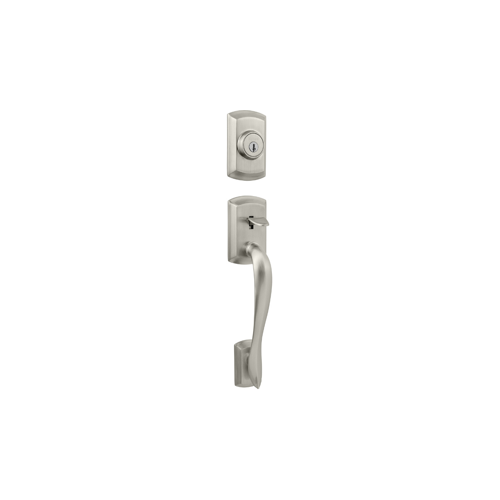 Avalon Handleset, Less Interior Pack KW1 SmartKey, Radius Corner Adjustable Latch 2-3/8"-2-3/4" Backset, Satin Nickel US15/619