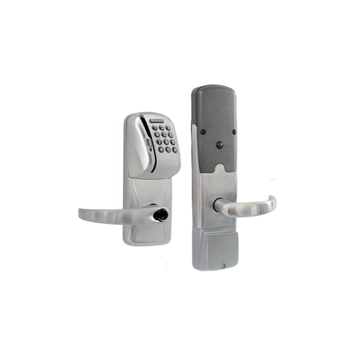 KIT - Mag-Stripe (Swipe Card) and Keypad Networked Wireless Classroom/Storeroom Mortise Lock, Sparta Lever, FSIC Prep, Schlage Full Size IC Core Included, 6-Pin C Keyway (1-Bitted Brushed Chrome Cylinder 626), Satin Chrome 626, US26D