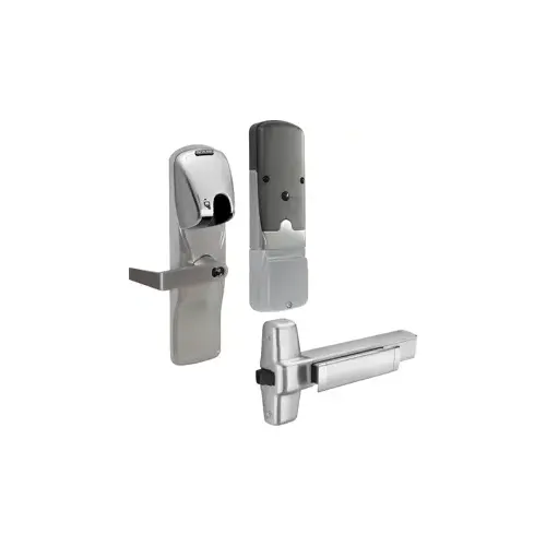 KIT - Mag-Stripe (Insert Card) Networked Wireless Exit Trim for Rim Exit Device, Rhodes Lever with SFIC Prep (Small Format IC Core not Included), Satin Chrome 626