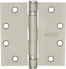 McKinney MPB79 4.5 X 4.0 US26D NRP MacPro 5-Knuckle Hinge, Standard Weight, Full Mortise, Ball Bearing, 4.5" x 4.0" (4540), Steel Base, Satin Chrome US26D/652, (NRP) Non-Removable Pin