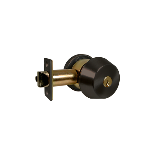 Gate Lock Double Cylinder, Marks C Keyway, 6 Pin, 2-3/8" Backset, Dark Bronze US10B/613E