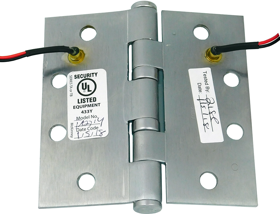 McKinney TA2714 4.5 X 4.5 US26D CC2-18 4FT Electrified QC-2, 2 Wire, 5-Knuckle Hinge, Standard Weight, Full Mortise, Oil Impregnated Bearing (TA), 4.5" x 4.5" (4545), Steel Base, Satin Chrome US26D/652