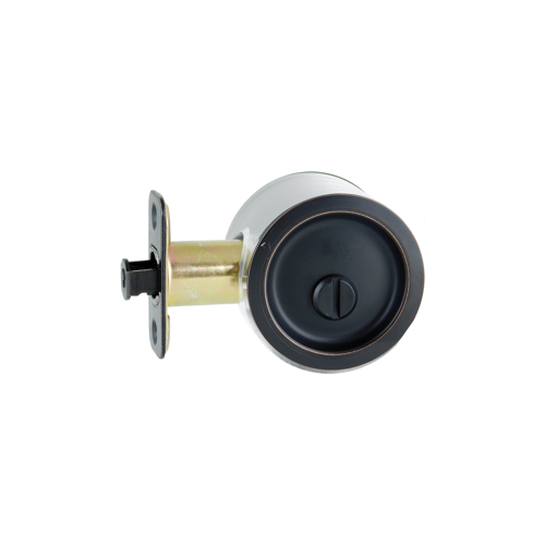 Round Pocket Privacy Door Lock, 2-3/8" Backset, 2-18" Diameter, Dark Bronze