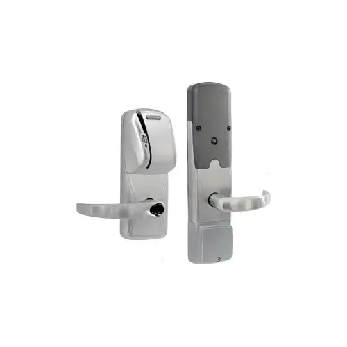 KIT - Mag-Stripe (Swipe Card) Networked Wireless Apartment Cylindrical Lock, Sparta Lever with FSIC Prep (Schlage Full Size IC Core not Included), Satin Chrome 626