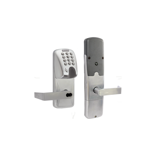 KIT - Mag-Stripe (Insert Card) and Keypad Networked Wireless Apartment Cylindrical Lock, Rhodes Lever with SFIC Prep (Small Format IC Core not Included), Satin Chrome 626