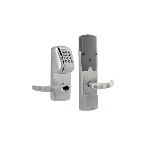 KIT - Mag-Stripe (Swipe Card) and Keypad Networked Wireless Office Mortise Lock, Sparta Lever with FSIC Prep (Schlage Full Size IC Core not Included), Satin Chrome 626