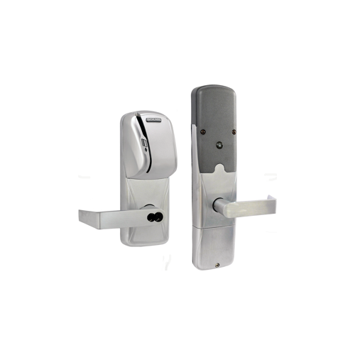 KIT - Mag-Stripe (Swipe Card) Networked Wireless Office Mortise Lock, Rhodes Lever with FSIC Prep (Schlage Full Size IC Core not Included), Satin Chrome 626