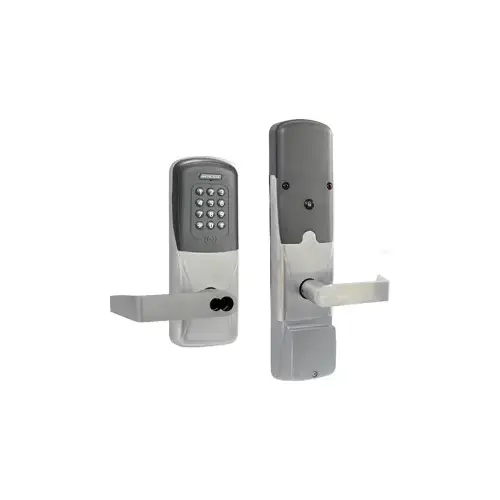 KIT - Multi-Technology and Keypad Networked Wireless Office Cylindrical Lock, Rhodes Lever, FSIC Prep, Schlage Large Format IC Core Included, 6-Pin C Keyway (1-Bitted Brushed Chrome Cylinder 626), Satin Chrome 626, US26D