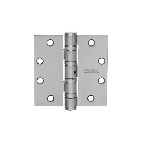 MacPro 5-Knuckle Hinge, Heavy Weight, Full Mortise, Ball Bearing, 4.5" x 4.5" (4545), Steel Base, Satin Chrome US26D/652, (NRP) Non-Removable Pin