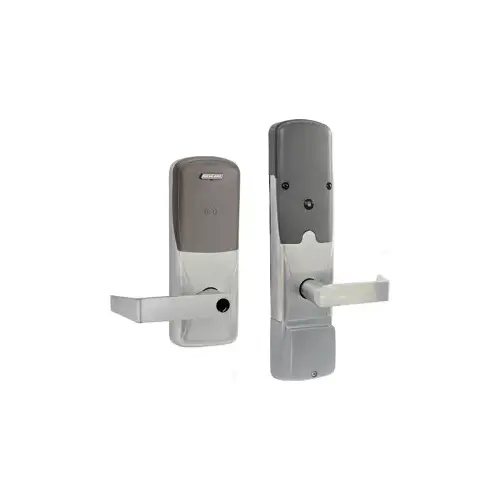 KIT - Multi-Technology Networked Wireless Privacy Cylindrical Lock, Rhodes Lever, Key in Lever, 6-Pin C Keyway (0-Bitted Brushed Chrome Cylinder 626), Satin Chrome 626